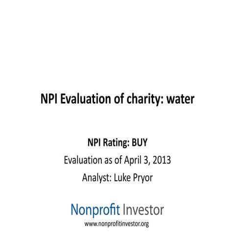 Charity: water Rating Summary