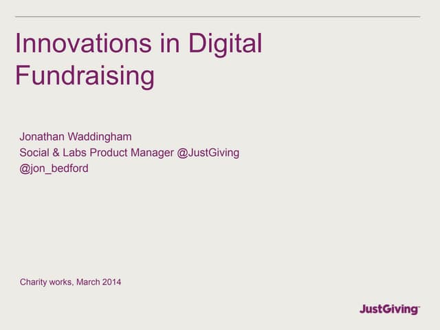 Innovations in digital fundraising ...