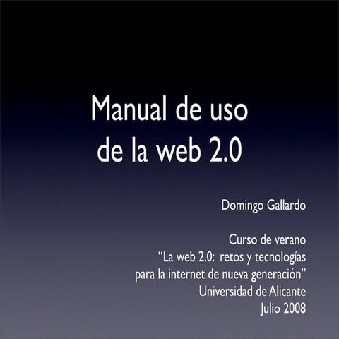 Manual de uso de la web 2.0