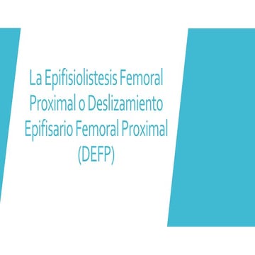 Deslizamiento Epifisiario de la Cabeza Femoral