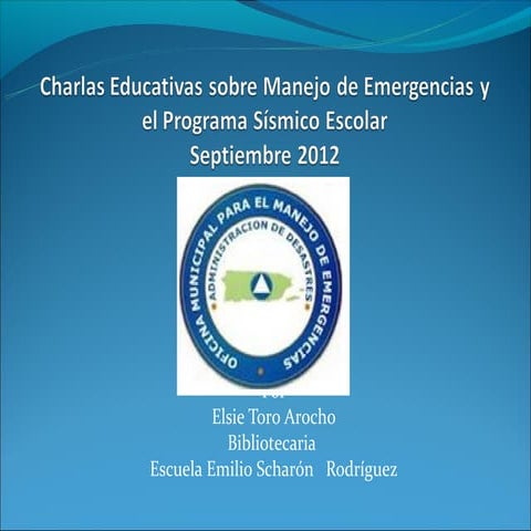 Charlas Educativas sobre Terremotos - Escuela Emilio Scharón Rodríguezz