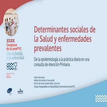 Determinantes sociales de la Salud y enfermedades prevalentes - De la epidemi...