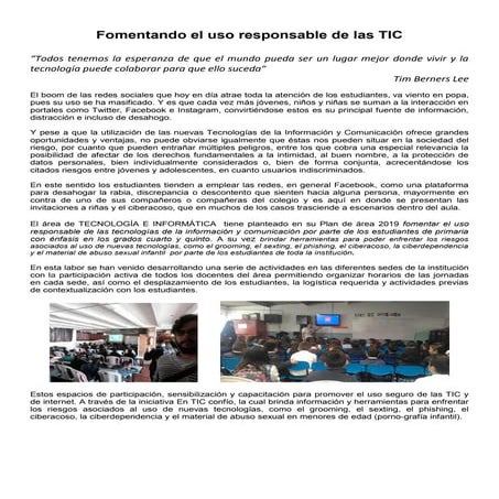 Uso responsable de las tic | PPTX