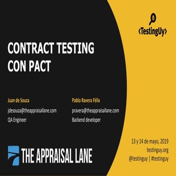 Charla TestingUy 2019 - Contract Testing con Pact
