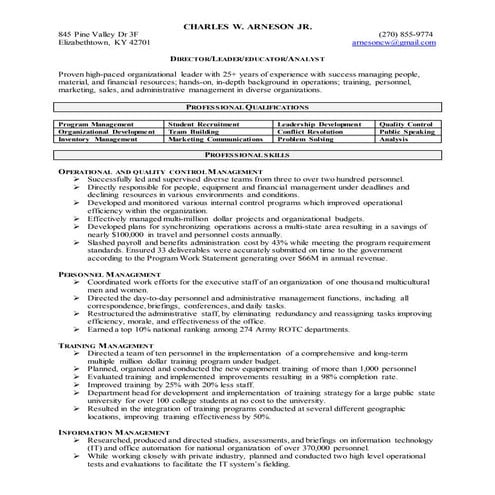 Charles arneson resume 2014