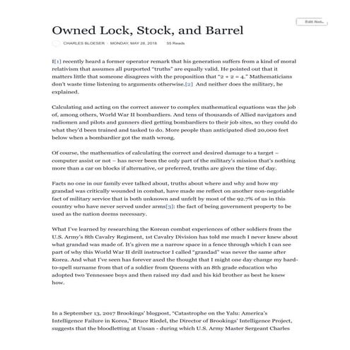 Owned Lock, Stock, and Barrel: grandad's memorial day lesson for civilians