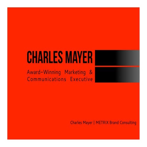 Charles Mayer: Award-Winning Brand Marketer and Optimizer