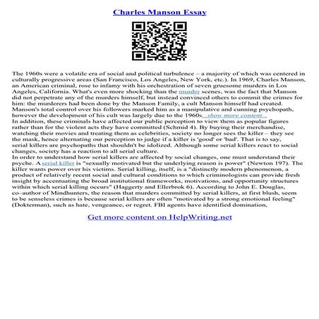 Charles Manson Essay