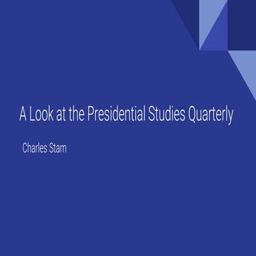 A Look at the Presidential Studies Quarterly