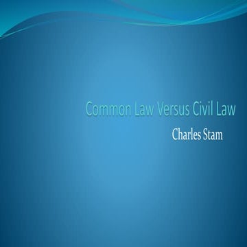 Common Law Versus Civil Law