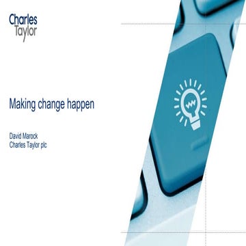 David Marock, Group CEO - Charles Taylor plc