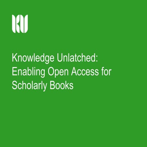 Knowledge Unlatched One Year On