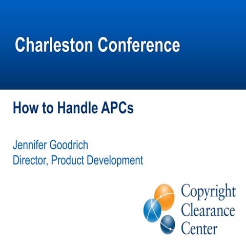 How to Handle Article Processing Charges: Copyright Clearance Center