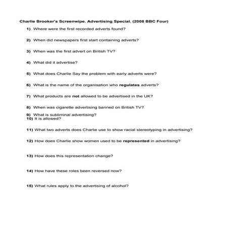 Charlie Brooker's screenwipe notes