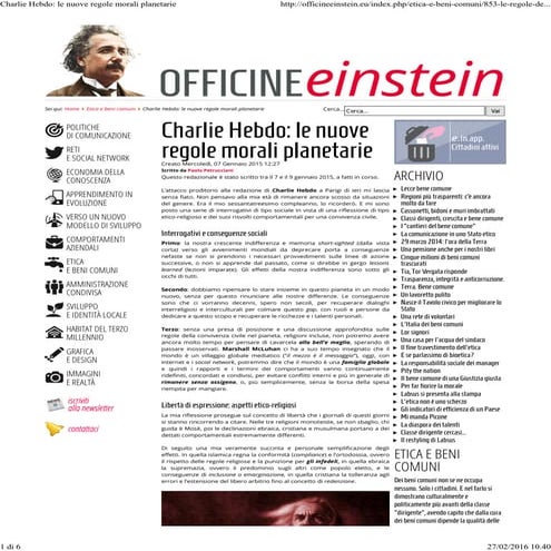 Charlie hebdo  le nuove regole morali planetarie-7 gennaio 2015