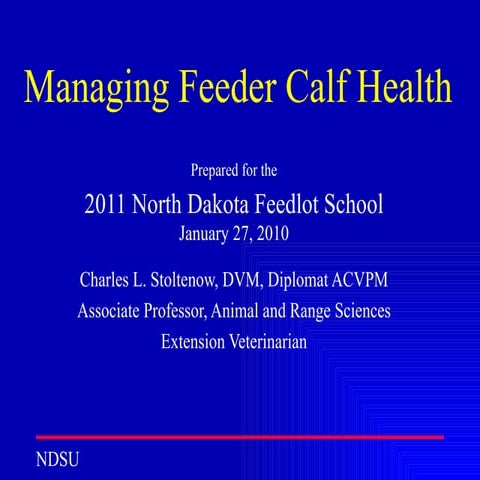 Managing Feeder Calf Health