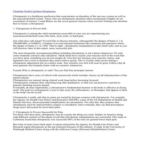 Charlotte nc chiropractic