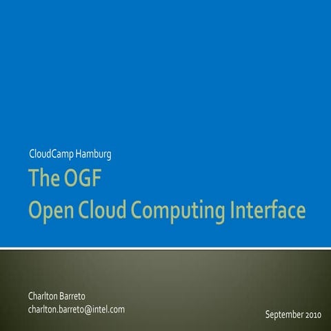 Charlton Barreto - The OGF | Open Cloud Computing Interface | PDF