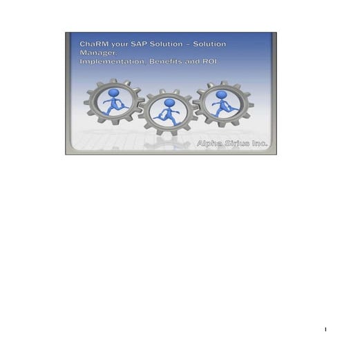ChaRM your SAP Solution - Solution Manager Benefits and ROI