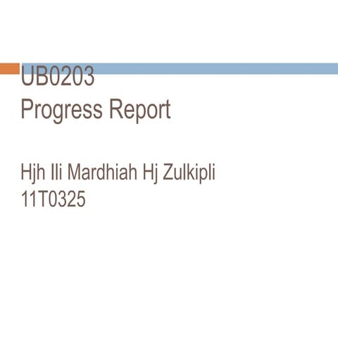 UB0203 progress report