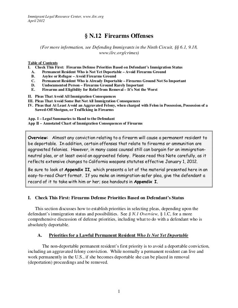 Ilrc Criminal Chart