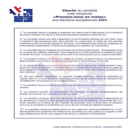 Charte du candidat Prenons-nous en main pour 2024