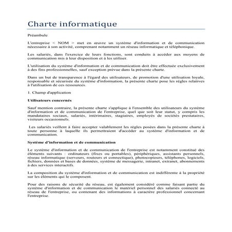 Charte informatique | PDF
