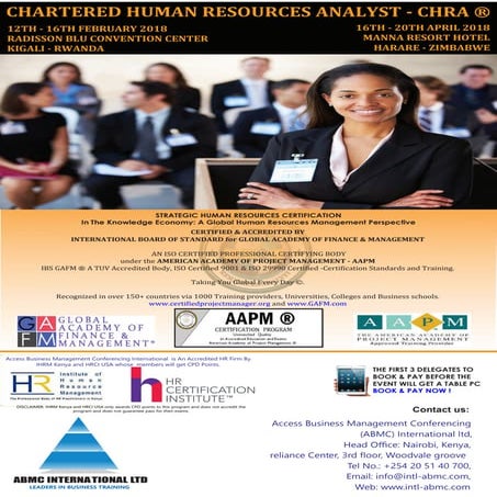 CHRM - CHRA - Certified Chartered Human Resource Analyst Manager - | PDF