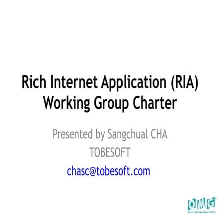 Charter For RIA WG in OMG