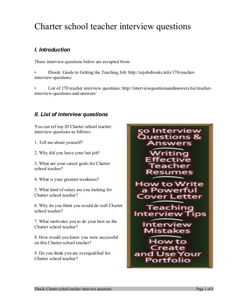 charter school teacher interview questions sample teacher interview questions and answers