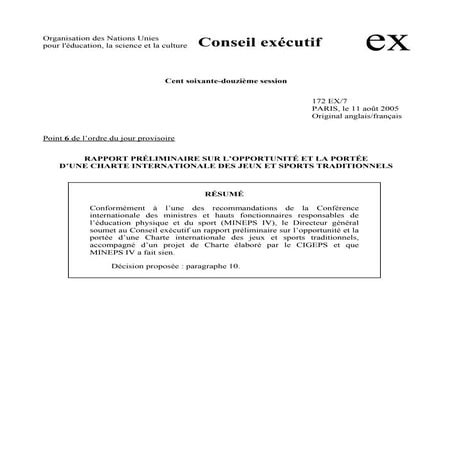 Charte UNESCO pour les jeux et les sports tradisionnels