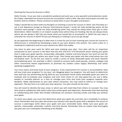 Charting the Course for Success in 2014