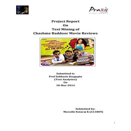 Text Mining of Movie Reviews