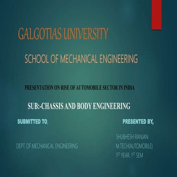 Chassis and body engineering by shubhesh ranjan(mtech automobile)