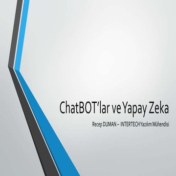 ChatBOT’lar ve Yapay Zeka (Chatbots and Artificial Intelligence)