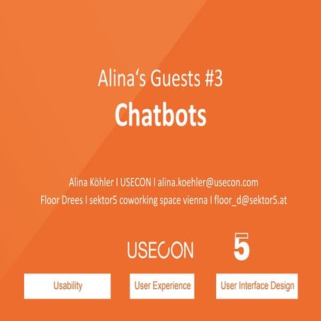 USECON Webinar "Alina's Guests": Chatbots with Floor Drees from sektor5