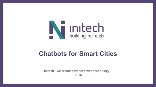 ChatBots solutions for smart cities
