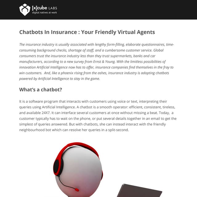 Chatbots In Insurance : Your Friendly Virtual Agents