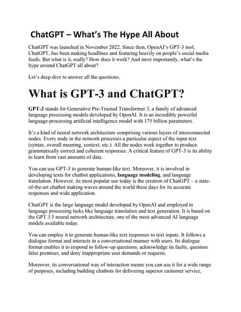  ChatGPT – What’s The Hype All About