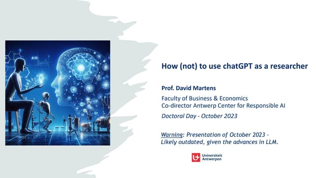 How (not) to use chatGPT as a researcher