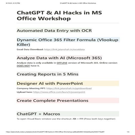 ChatGPT & AI Hacks in MS Office Workshop1.pdf