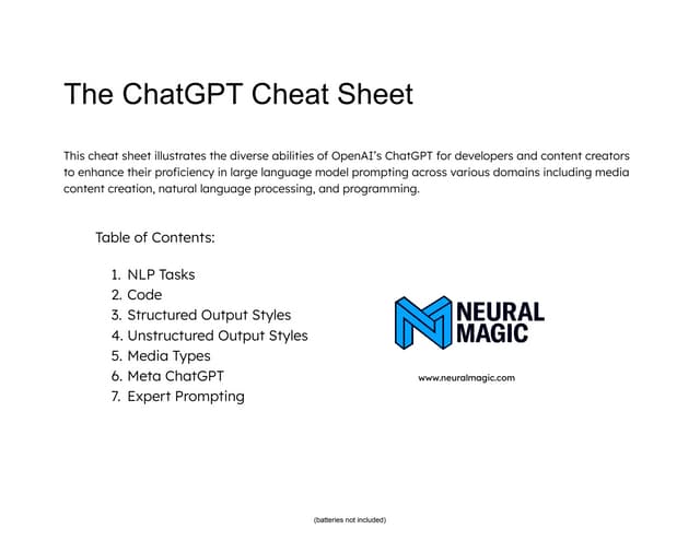 ChatGPT Cheatsheet 2023