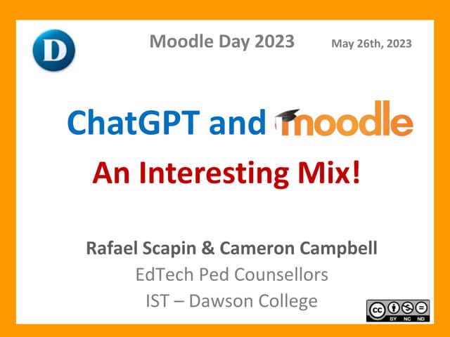 ChatGPT and Moodle: An Interesting Mix