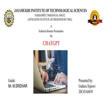 CHATGPT Presentation by Tejaswi Guduru from JITS