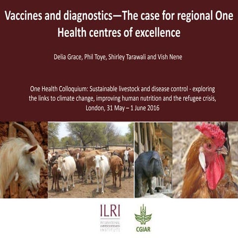 Vaccines and diagnostics—The case for regional One Health centres of excellence 