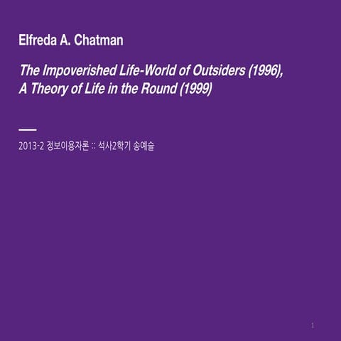Elfreda Chatman | PDF