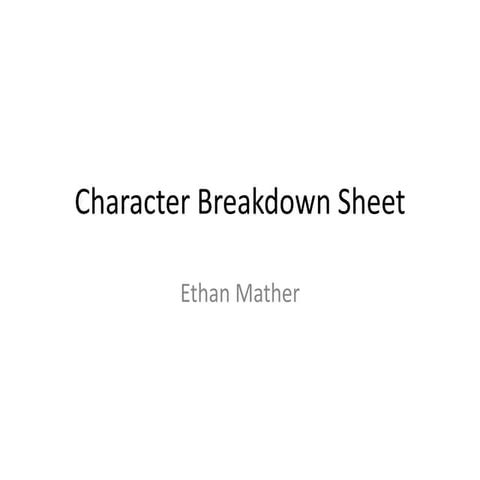 Chatracter breackdown sheet 