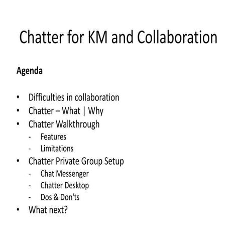 Chatter sharing session presenation 13th july 2015 by manish