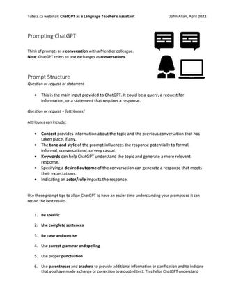 ChatGPT Prompt Tips