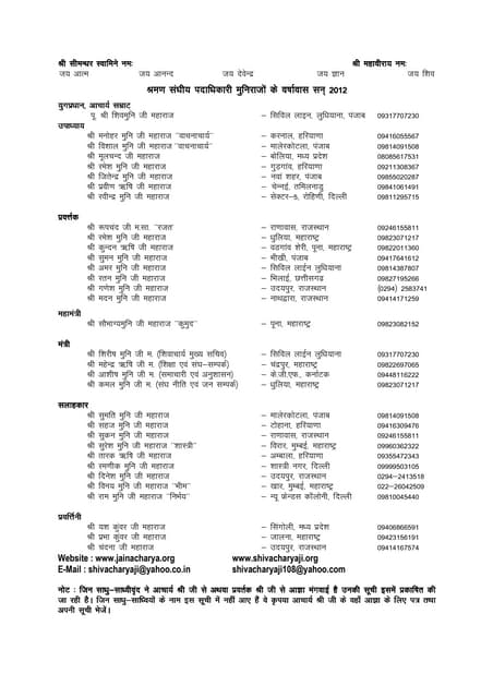Chaturmas Address 2012 | PDF